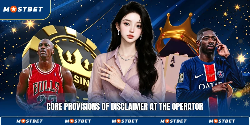 Core provisions of Disclaimer at the operator